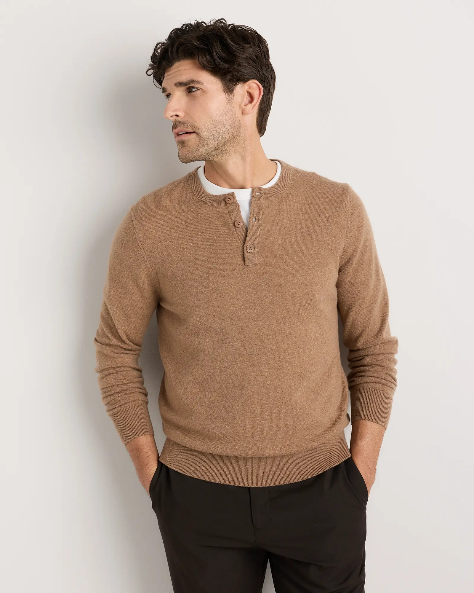 Mongolian Cashmere Henley Sweater | Quince