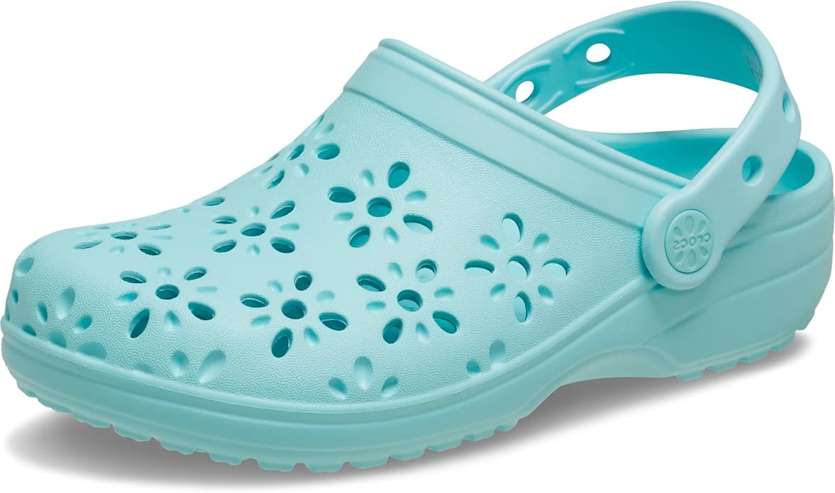 Crocs Unisex-Child Classic Clogs with Floral Cut Out Design, Kids and Toddler Shoes | Amazon (US)