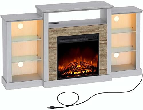 Rolanstar Fireplace TV Stand with Led Lights and Power Outlets, TV Console for TVs up to 65", Ent... | Amazon (US)