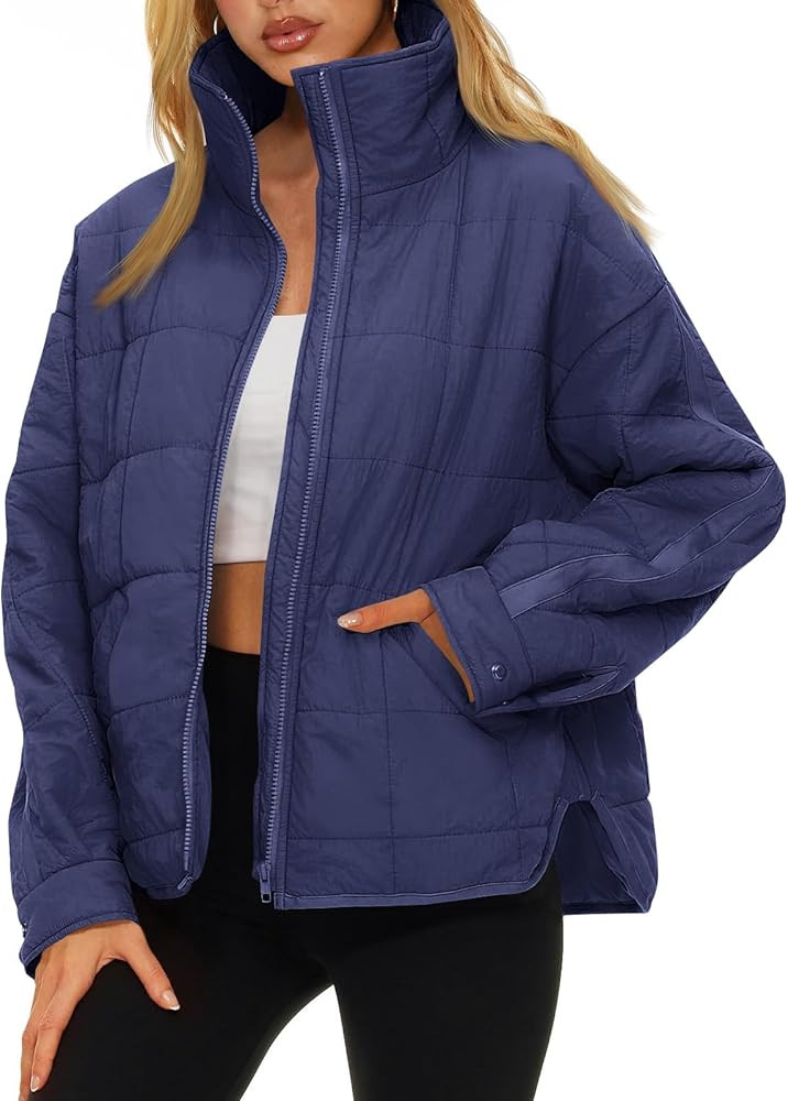 AUTOMET Womens Puffer Jackets Long Sleeve Zipper Up Oversized Bomber Quilted Jackets Winter Outfi... | Amazon (US)