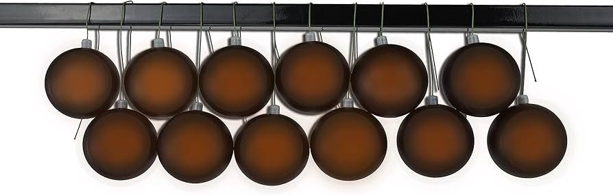 Queens of Christmas 12 Pack 60mm 2.5" Matte Brown Ball Ornament UV Coated with Wire, (ORN-BLKM-60-BR | Amazon (US)