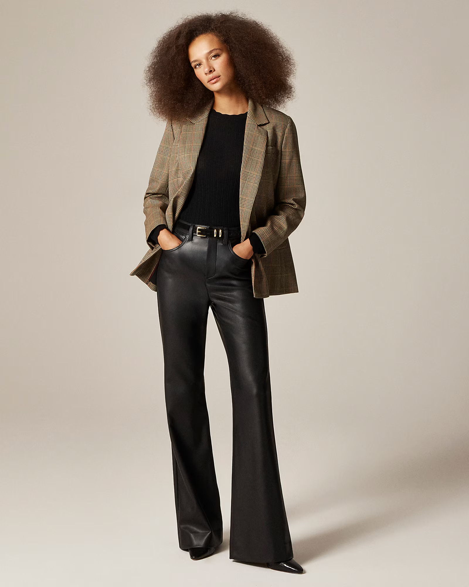 Tall vintage flare pant in faux leather | J. Crew US