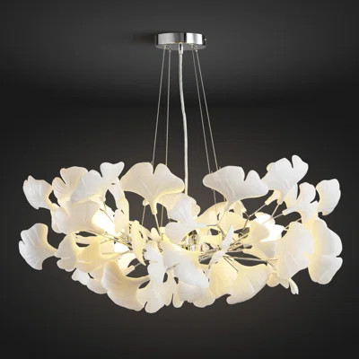 31.5 " 6-light Ceramic Ginkgo Leaf Chandeliers | Wayfair North America