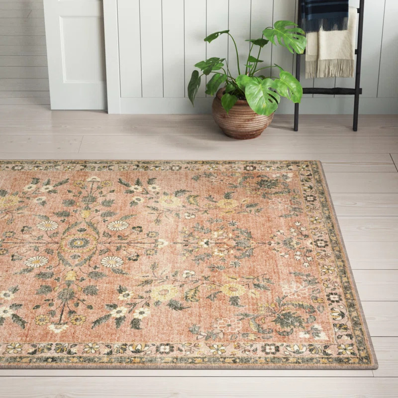 Berger Floral Pink Area Rug | Wayfair North America