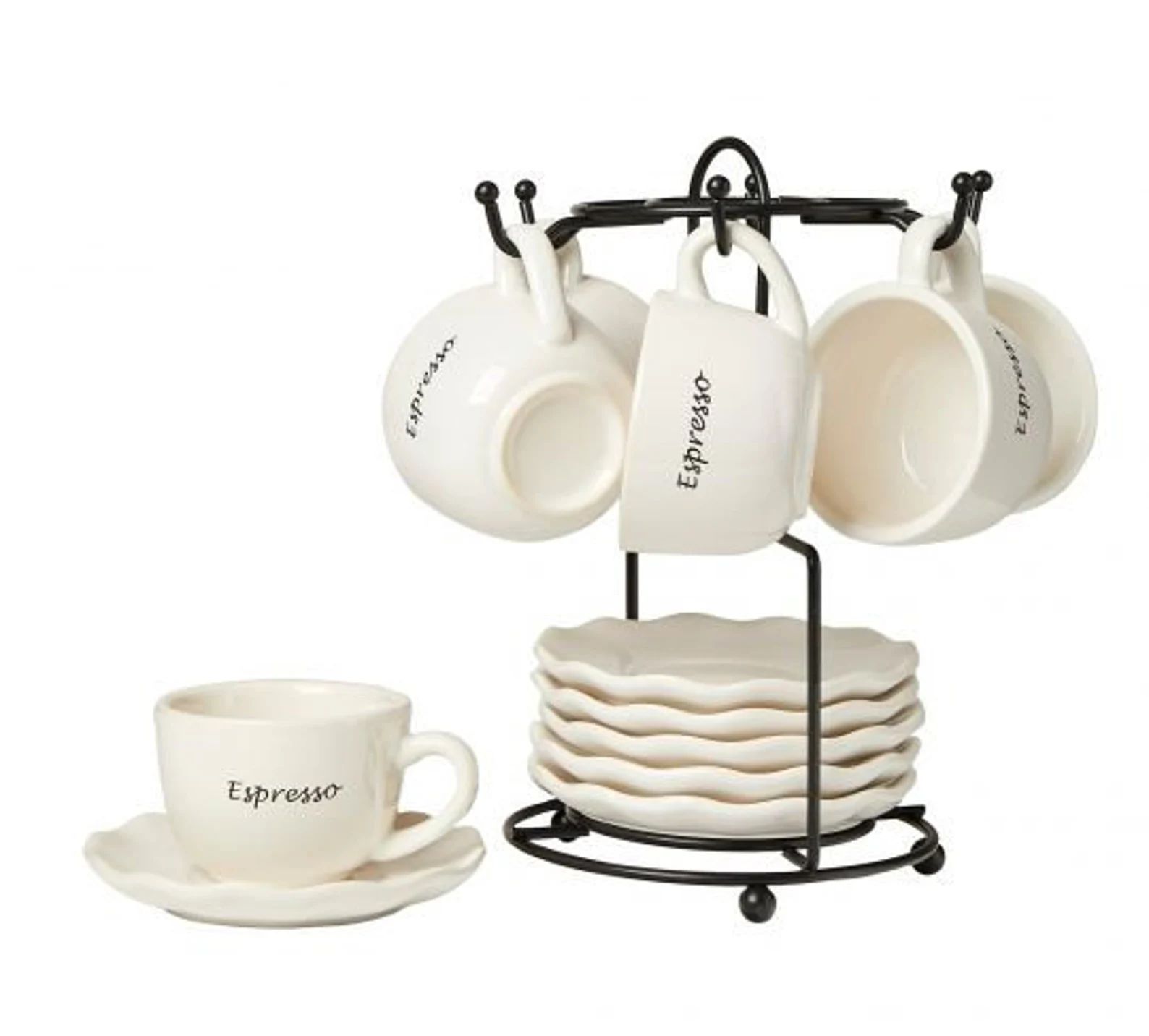 Ceramic 12pc Espresso Set With Caddy, 6 Espresso Cups and 6 Saucers, Espresso Coffee Lover Gifts,... | Etsy (EU)