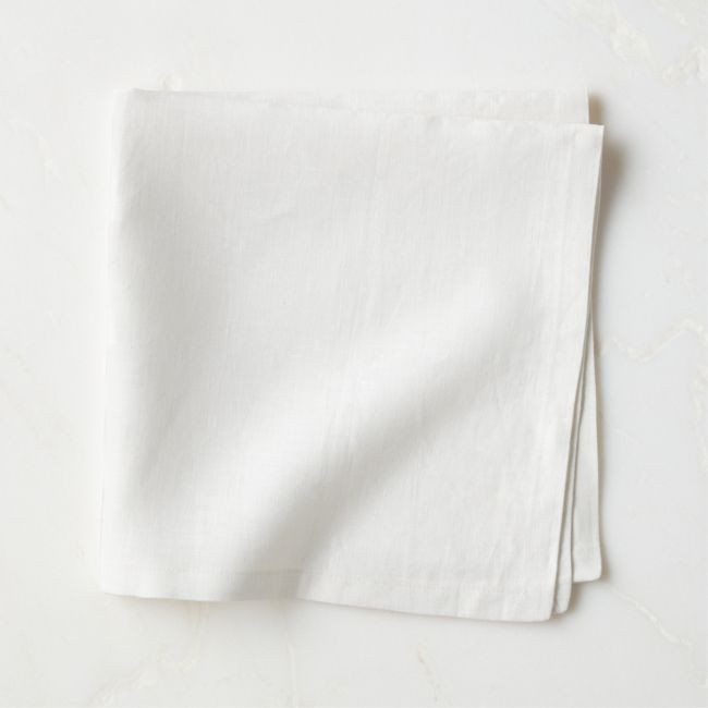 Bolt White Linen Napkin | CB2