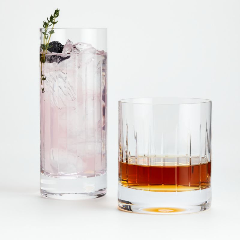 Vance Cut-Glass Drinking Glasses | Crate and Barrel | Crate & Barrel