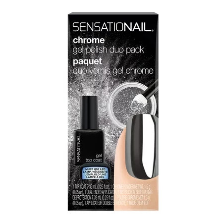 SensatioNail Chrome Powder & Top Coat Silver 0.25 fl oz | Walmart (US)