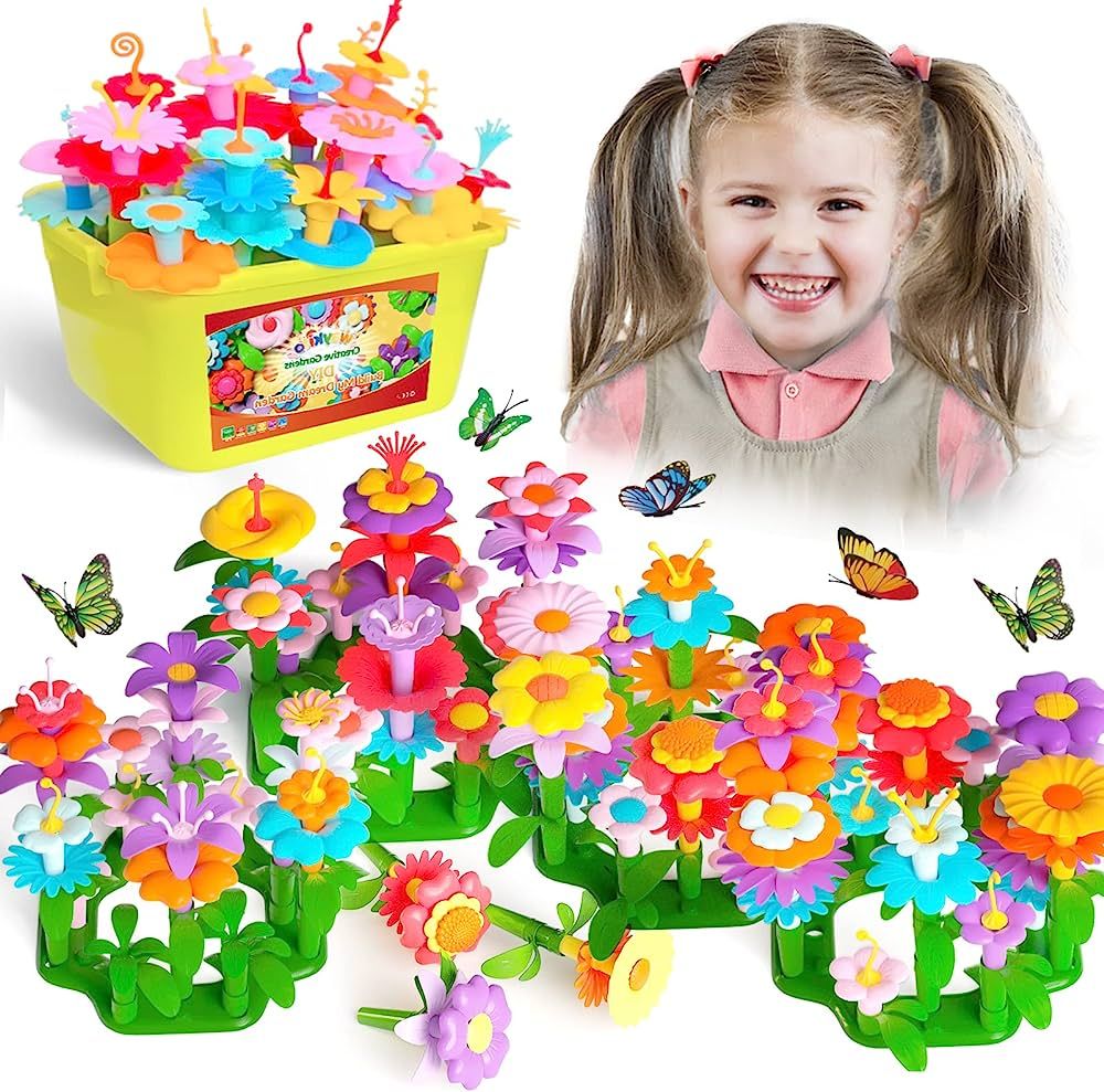 waykito Flower Garden Building Toys Set for Girls(150 Pcs with Storage Box),Gifts for Kids,Toddle... | Amazon (US)