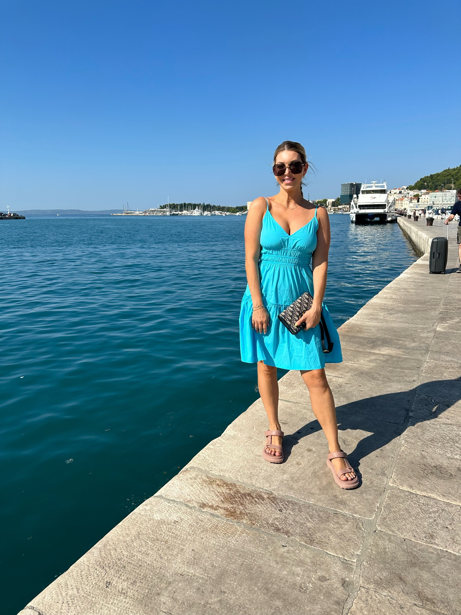 Perfect vacation dress for warm temps. Wearing a small. I needed nipple covers with this and no bra. Straps are adjustable! 

#LTKtravel #LTKstyletip #LTKover40
