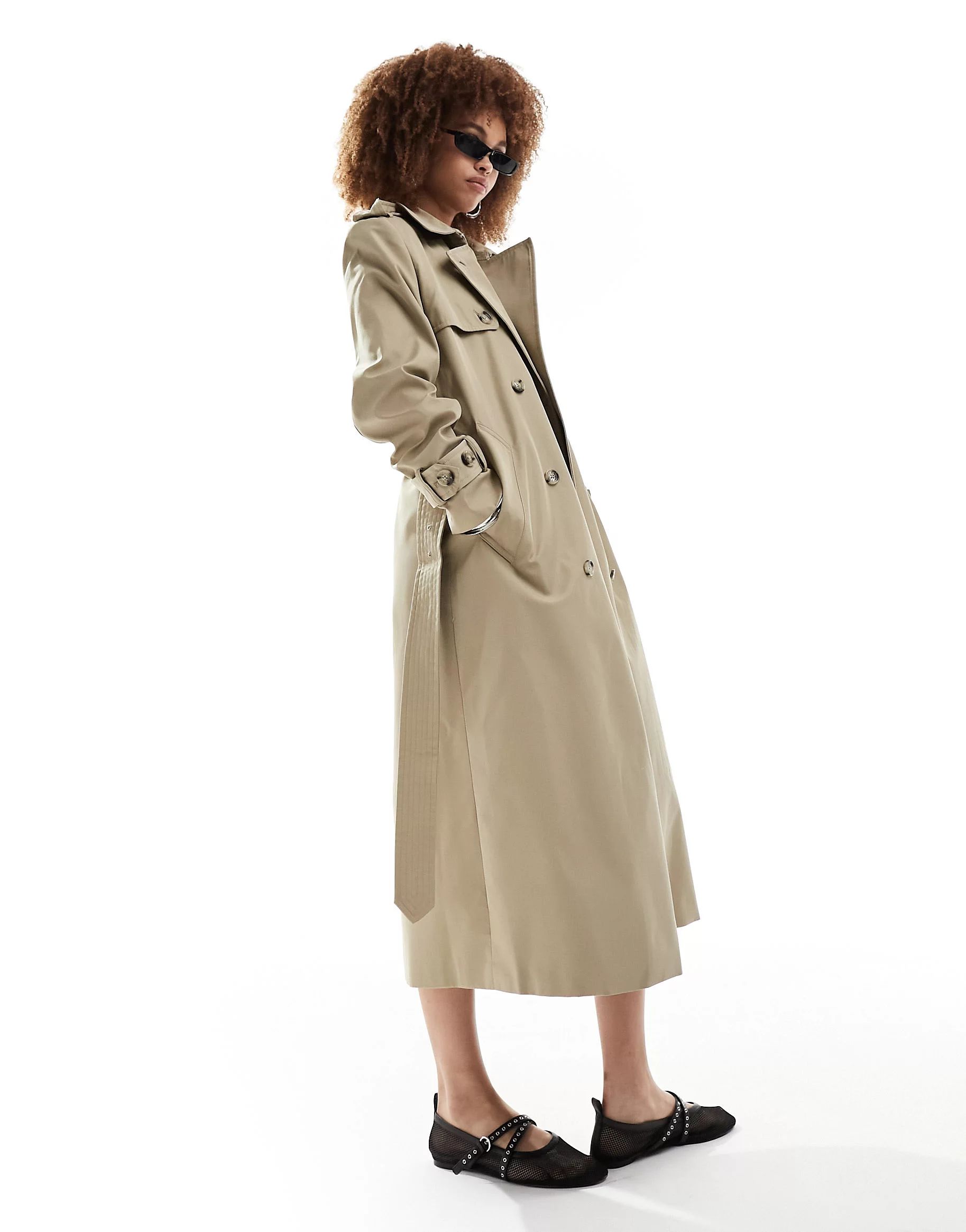 Mango premium trench coat in beige | ASOS | ASOS (Global)