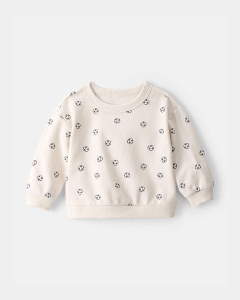 Baby Soccer French Terry Pullover Sweatshirt - Ivory | Carter's Inc