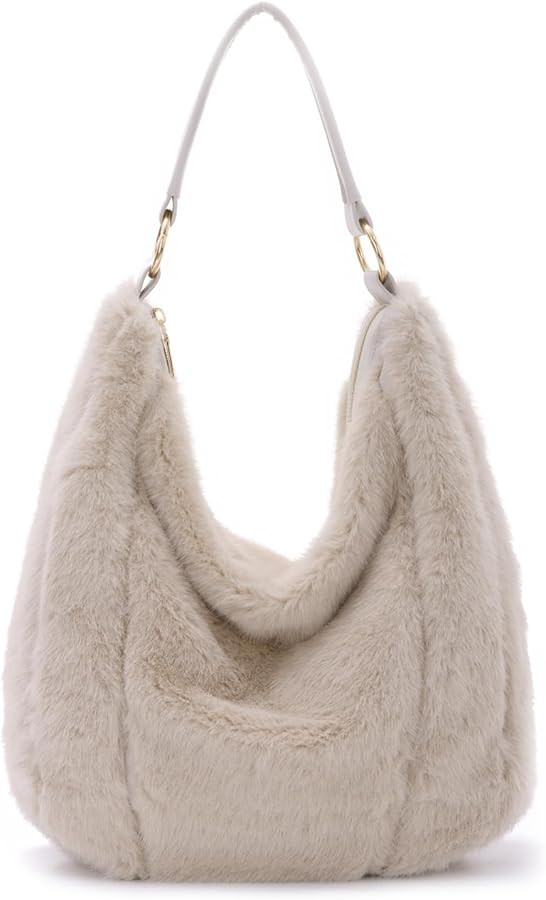 SUKUTU Fluffy Shoulder Bag for Women Winter Soft Faux Fur Tote Bag Plush Furry Crossbody Bag | Amazon (US)