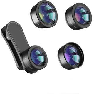 3 in 1 Phone Camera Lens Kit 198° Fisheye Macro 120° Wide Angle Clip-on Compatible with iPhone Samsung Android | The Home Depot