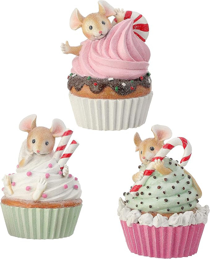 Regency International 6" Resin Cupcake with Mouse 3 Assorted | Amazon (US)
