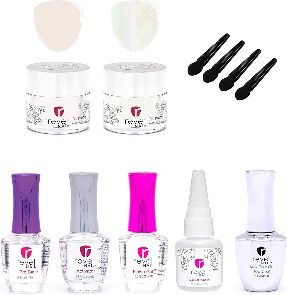 Revel Nail Starter Dip Powder Kit - Chrome Dip Powder Nail Kit, Manicure Set with Dip Nail Powder... | Amazon (US)