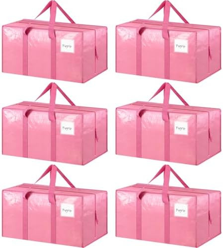 6 Pack Extra Heavy Duty Large Moving Bags with Strong Zipper & Comfortable Handles, Sturdy & Dura... | Amazon (US)