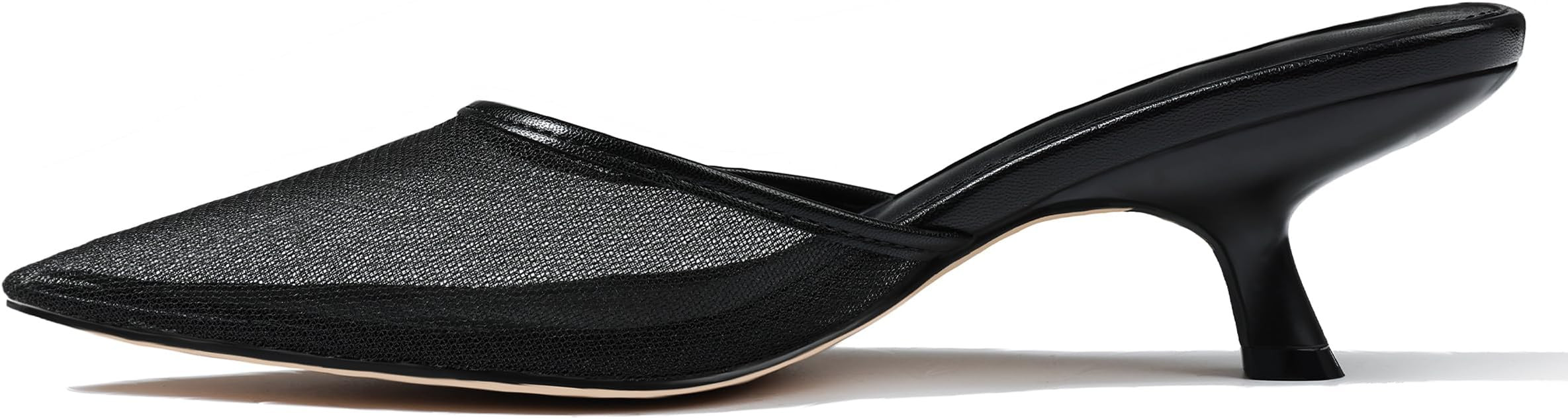 Kitten Heels Closed Toe Heels for Women Slip On Comfortable Dress Pumps Slide Mesh Pointed Weddin... | Amazon (US)