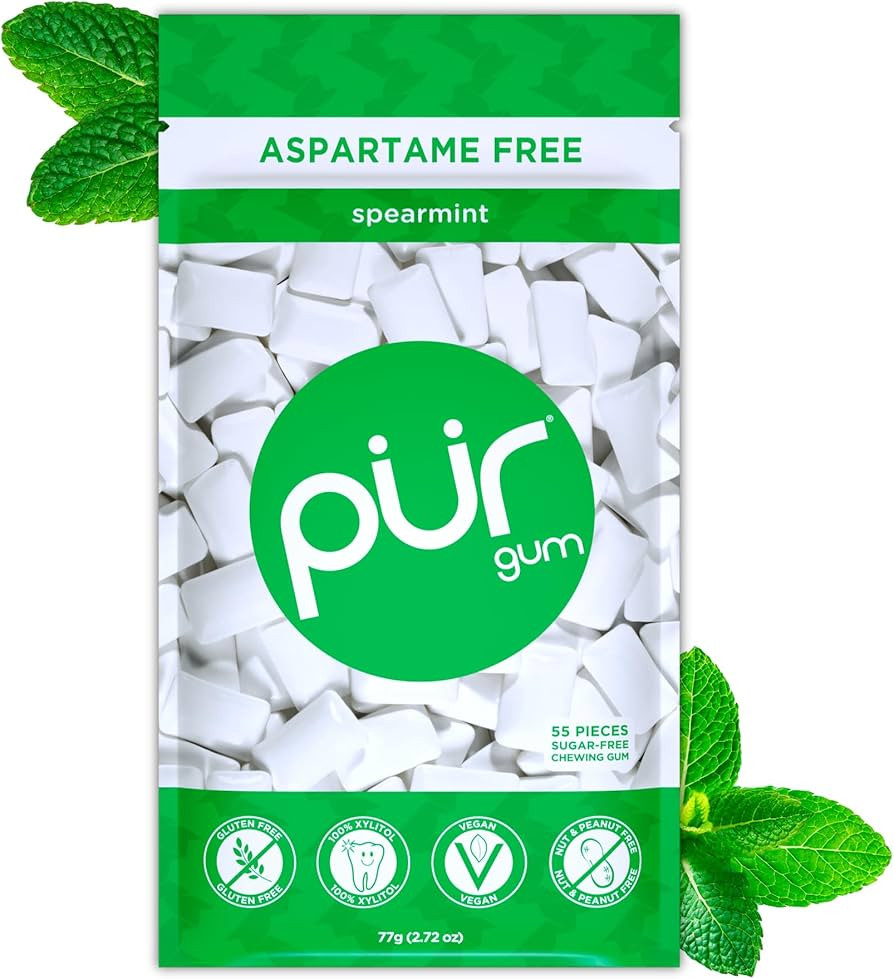 PUR Gum | Aspartame Free Chewing Gum | 100% Xylitol | Natural Spearmint Flavored Gum, 55 Pieces (... | Amazon (US)