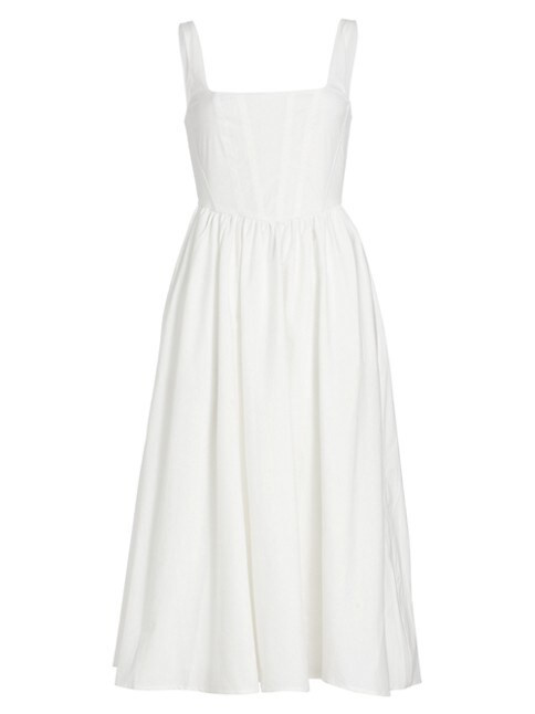 Stretch Cotton Corset Midi-Dress | Saks Fifth Avenue