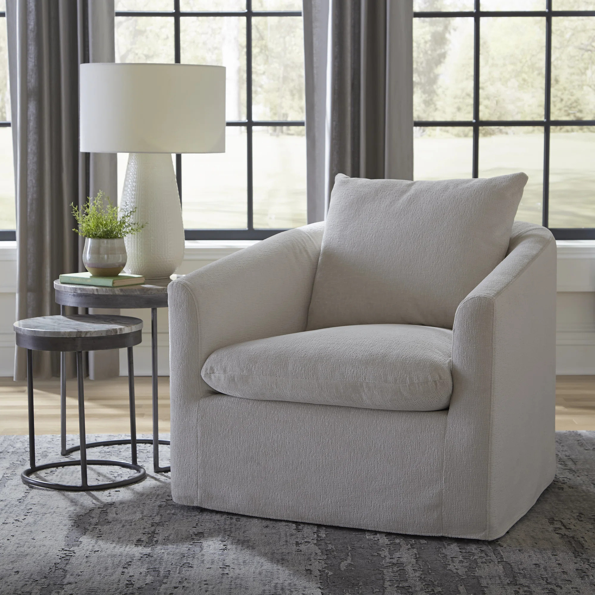 Kahoka Upholstered Swivel Armchair | Wayfair North America