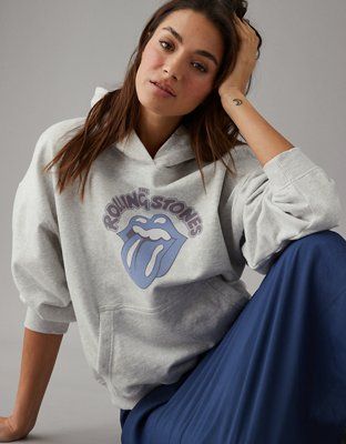 AE Rolling Stones Graphic Hoodie | American Eagle Outfitters (US & CA)