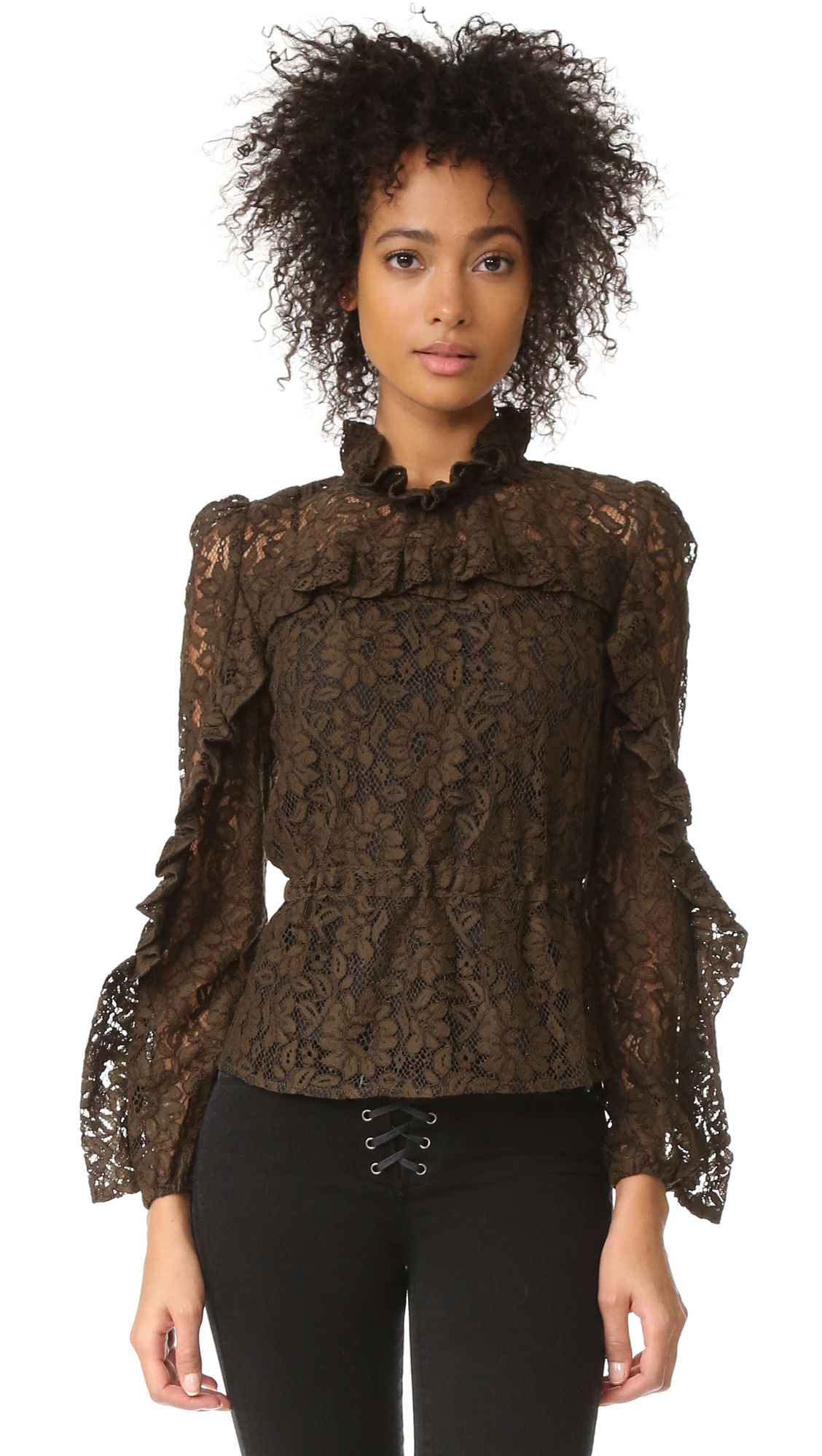 High Neck Lace Blouse | Shopbop