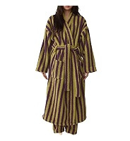 Ainangua Womens Fluffy Striped Robe Belted Plush Warm Long Maxi Bathrobe | Amazon (US)