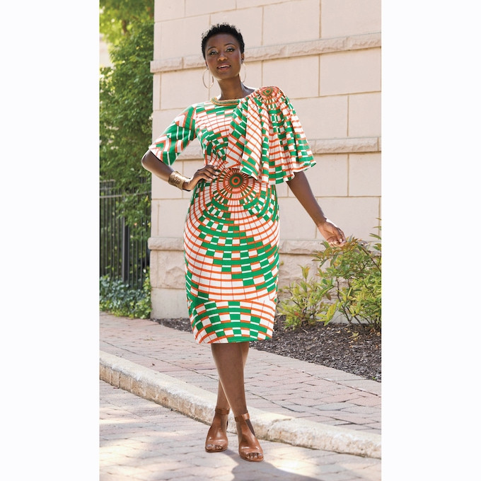 Zaida Cape Sheath Dress | Ashro