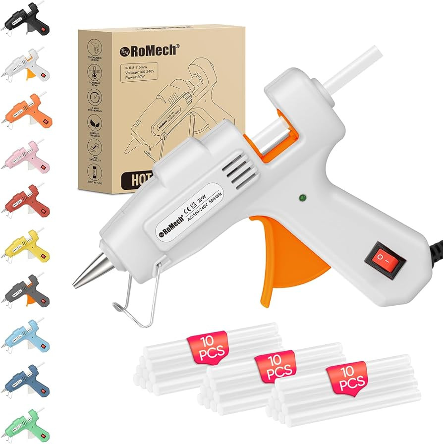 ROMECH 20W Mini Hot Glue Gun with 30 Glue Sticks Set, Fast Preheating Hot Glue Gun Kit Heavy Duty... | Amazon (US)