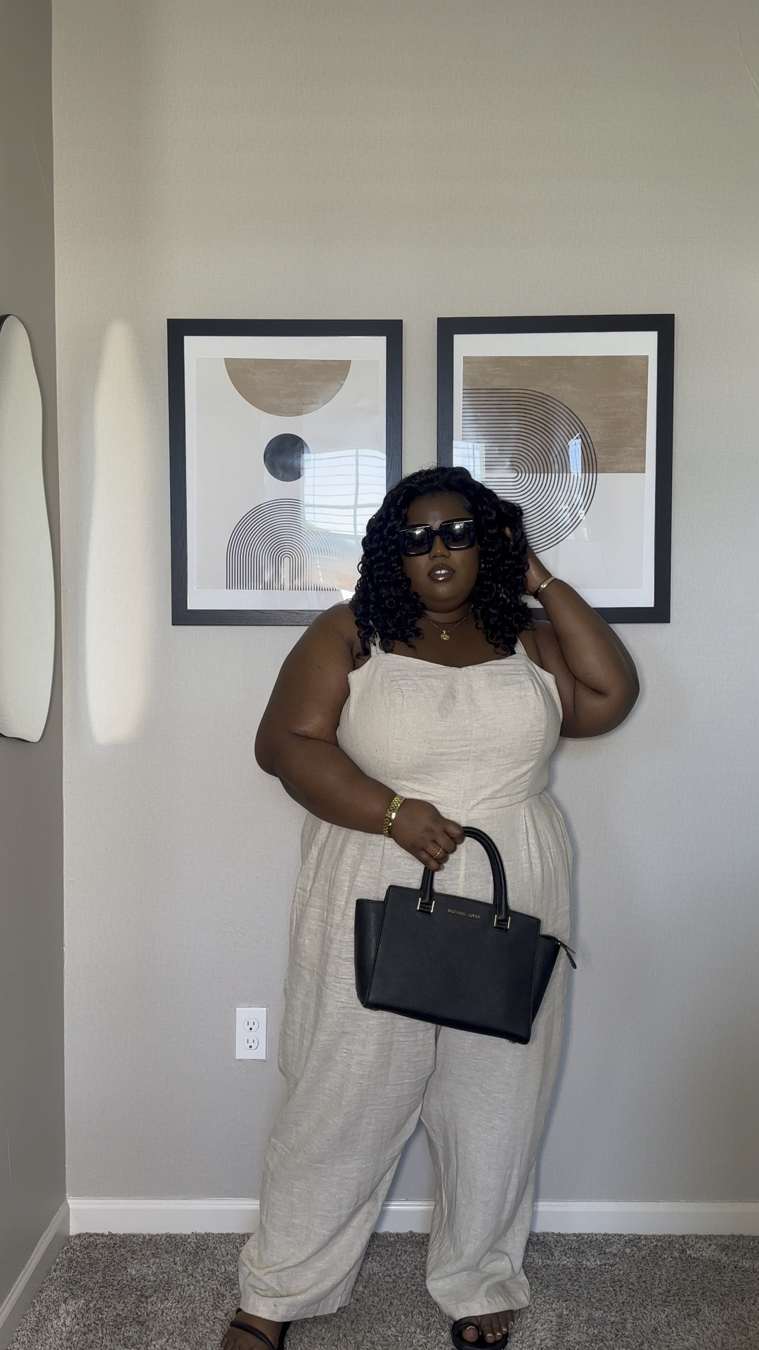 Casual summer outfit inspo jumpsuit is in a size 3x (loosens up after wearing for awhile) shades are from Lorave but I linked a similar option beloww

#LTKPlusSize #LTKStyleTip