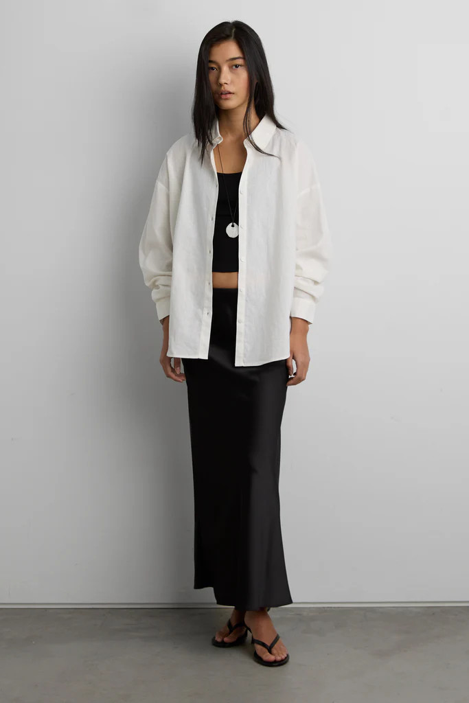 LINEN BLEND BUTTON UP SHIRT | OAK + FORT