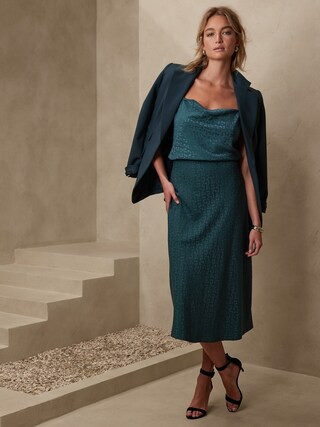 Jacquard Maxi Slip Skirt | Banana Republic Factory