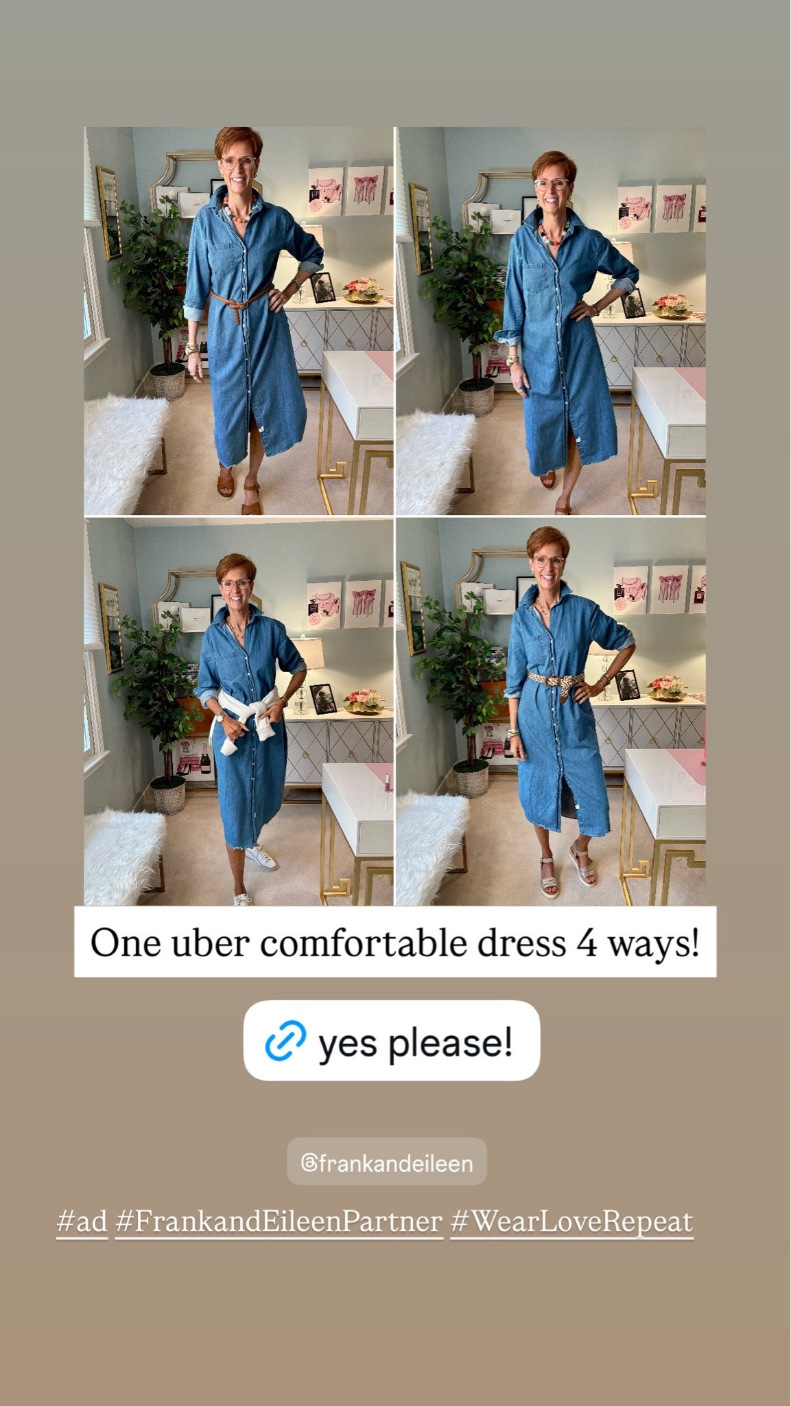 Just because it’s a dress doesn’t mean you can only wear it one way.
One dress for Waze.
The, Rory From @Frank & Eileen 
Wearing a medium￼

#LTKootd #LTKOver40 #LTKTall