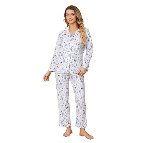 HEARTNICE Womens Pajama Sets, Soft Flannel PJS for Women Funny Pajama Set (Jungle-Withe,S) | Amazon (US)