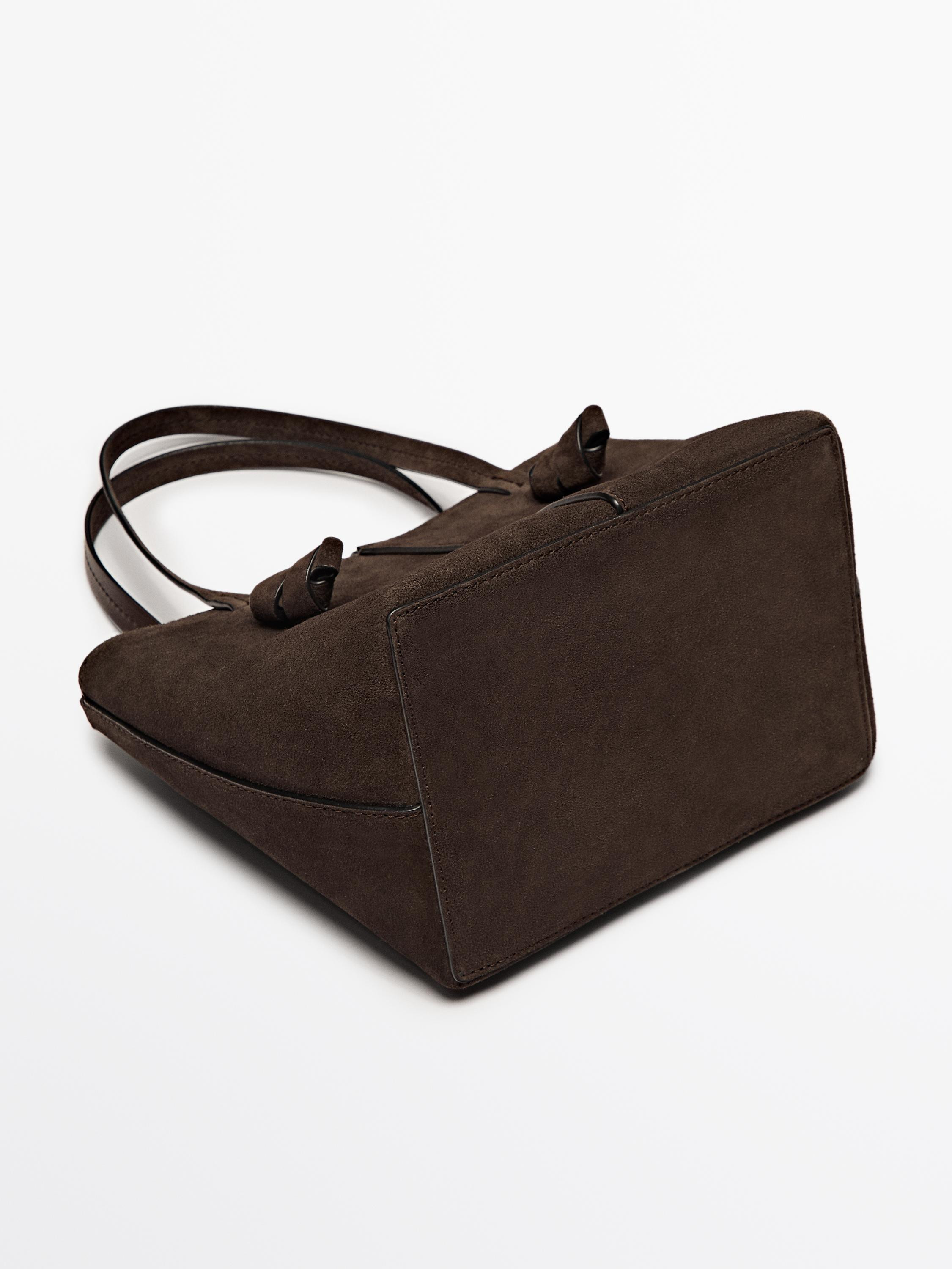 Nappa leather mini bucket bag | Massimo Dutti US