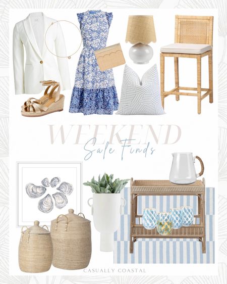 Weekend Sale Finds!
-
Weekend sales, coastal home decor, coastal style, coastal decor, beach style, beach home decor, beach home, summer outfit, vacation outfit, sandals, spring outfit, mini dress with ruffle sleeves, resort style, jcrew factory dresses, blue & white dresses, work outfits, white blazer, rattan console table with shelf, rattan bar cart, Serena & Lily look for less, designer looks for less, block print stemless wine glasses, gifts for her, Mother’s Day gifts, espadrille wedges, summer sandals, linen blend one button blazer, white jacket, woven scalloped wallet, pave logo delicate necklace, Tory Burch, woven baskets, lidded baskets, seagrass baskets, coastal lamp, white lamps, scalloped lamps, pitcher, bar cart decor, flatweave cotton striped rug, coastal rugs, blue & white rugs, Wayfair rugs, living room rugs, 8x10 rugs, rattan counter stools, coastal counter stools, balboa stool look for less, white vases, oysters wall art, oyster artwork, coastal wall art, beach house art, throw pillows, coastal pillow covers, blue & white pillow covers, spring pillows 

#LTKfindsunder100 #LTKsalealert #LTKhome
