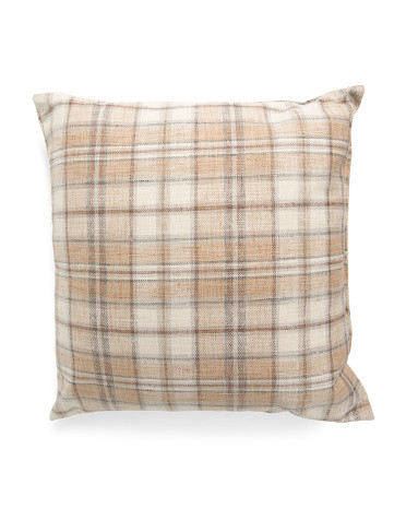 24x24 Oversized Luxury Plaid Pillow | Polyester | Marshalls
