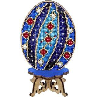 Wonderland Crafts Blue Stripes Easter Egg Cross Stitch on Wood Kit | 2.56" x 4.53" | Michaels® | Michaels Stores