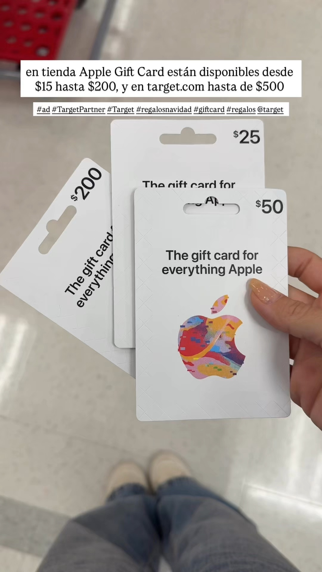 #ad El regalo que nunca falla 🎁 Apple Gift Card: úsala para música, apps, juegos, suscripciones o hasta AirPods Disponible en @Target (en tienda desde $15 hasta $200 y online hasta $500). #TargetPartner #Target #regalosnavidad #giftcard #regalos


#LTKGiftGuide #LTKSeasonal #LTKSeasonal #LTKHoliday