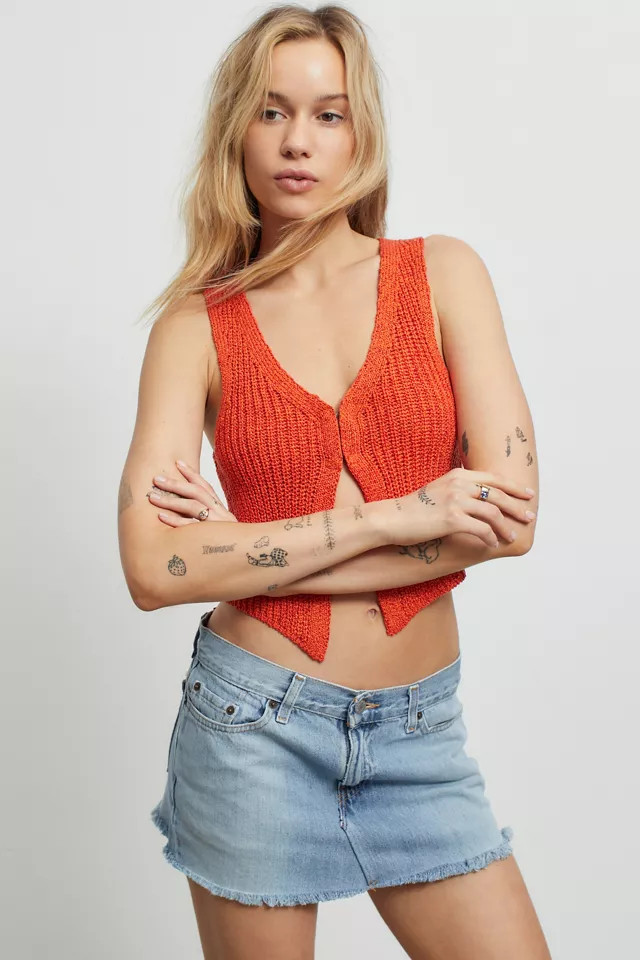 UO Demi Ribbed Sweater Vest | Urban Outfitters (US and RoW)