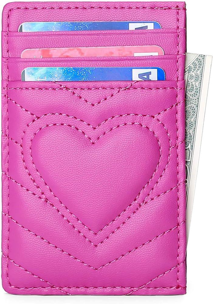 Quilted Leather Card Holder Wallet with RFID Blocking | Amazon (US)