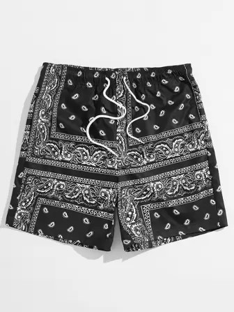 Manfinity RSRT Men Drawstring Waist Paisley Print Shorts | SHEIN