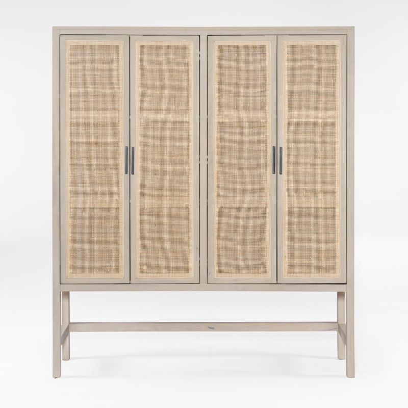 Libby Natural Mango Wood Storage Cabinet with Doors | Crate & Barrel | Crate & Barrel