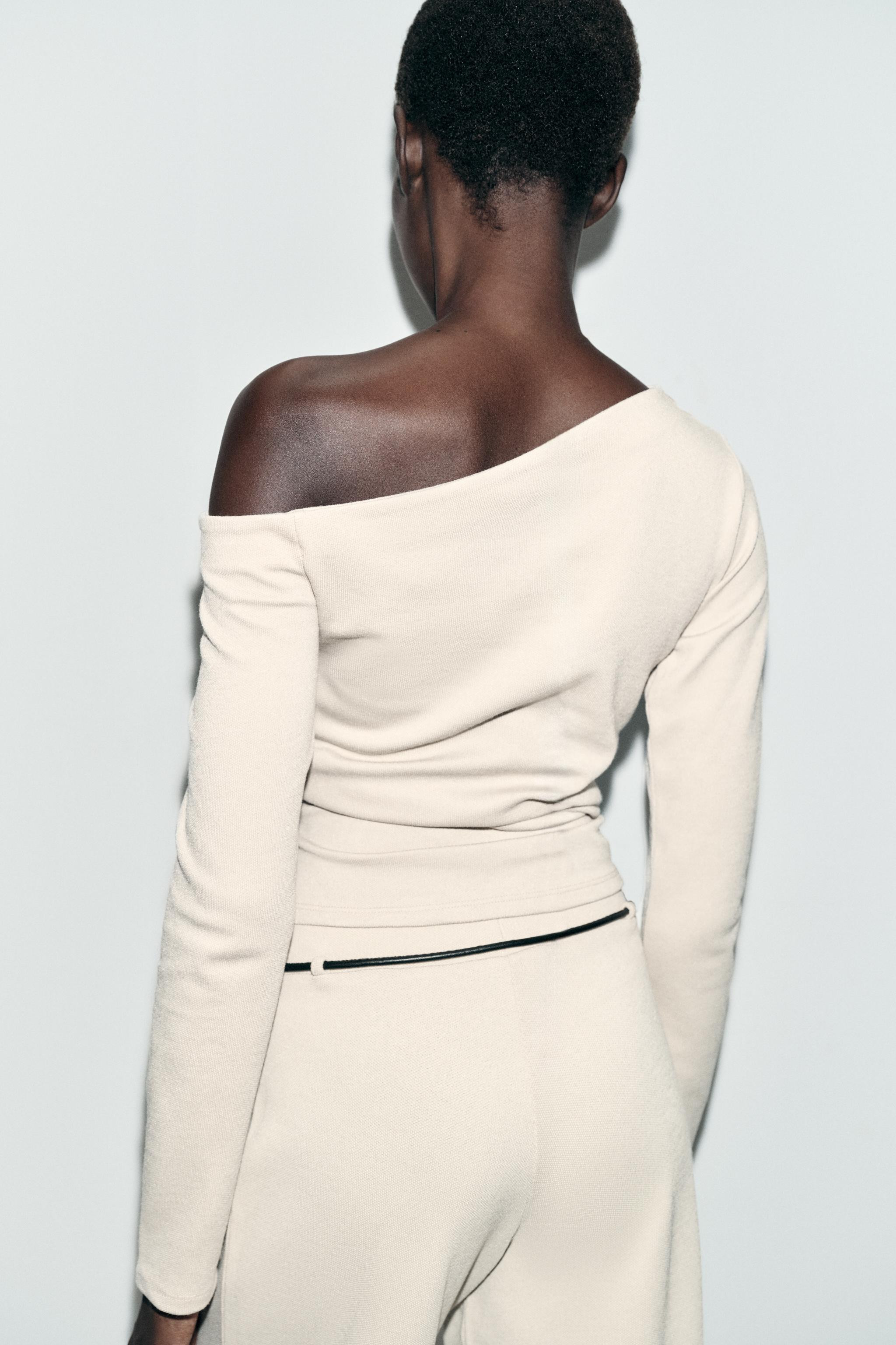 ASYMMETRIC PIQUÉ TOP | Zara UK