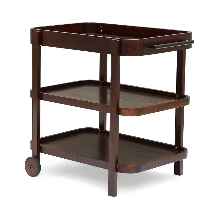 Selleck Wood Bar Cart Brown Mahogany - Christopher Knight Home | Target