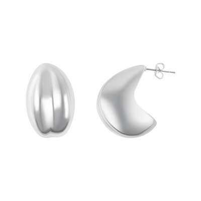 Adornia Silver Plated Puff Hoop Earrings | Target
