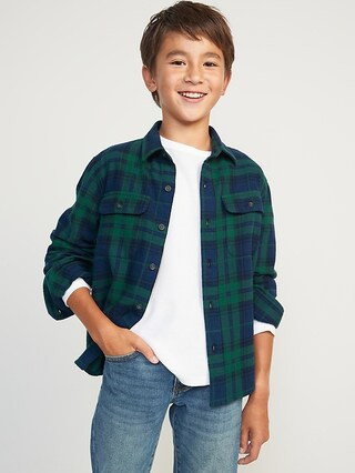 Plaid Flannel Utility Pocket Shirt for Boys | Old Navy (US)