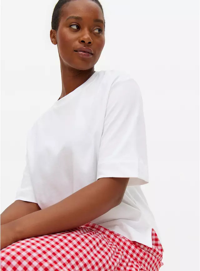 White Crew Boxy T-Shirt M | Tu Clothing