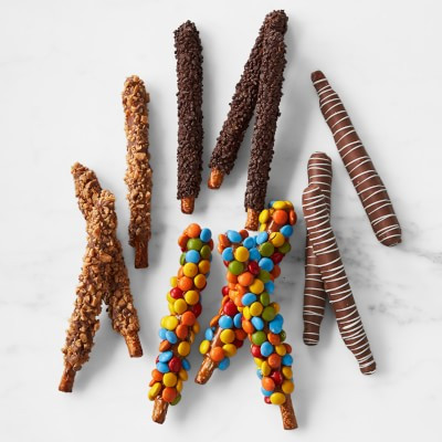 Chocolate Dipped Pretzel Rods, Set of 12 | Williams Sonoma | Williams-Sonoma